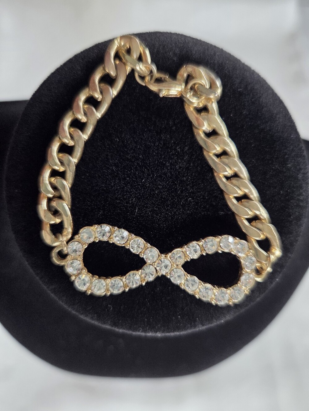 Gold-Tone‎ Infinity Crystal Link Bracelet
